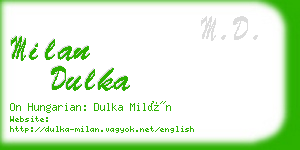 milan dulka business card